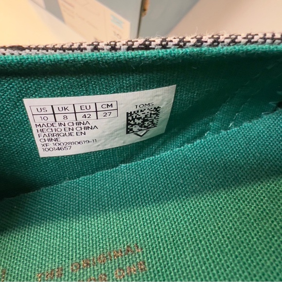 TOMS Women’s Classic Black Dot Glen Plaid Flat Casual Shoes Size 10 NWB - Picture 3 of 7